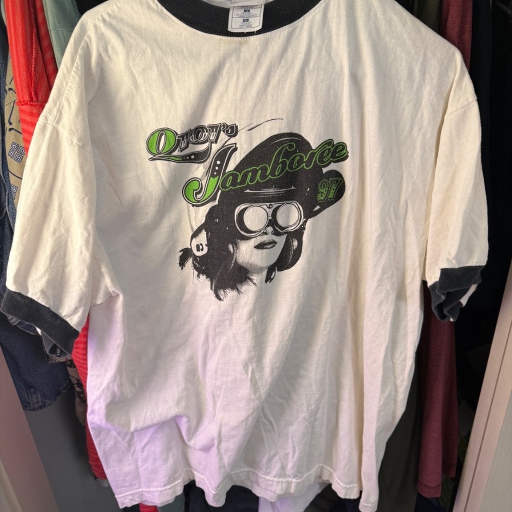 Q101 Jamboree 1997 Vintage Shirt Chicago Alternative Rock Radio Ringer Size XL